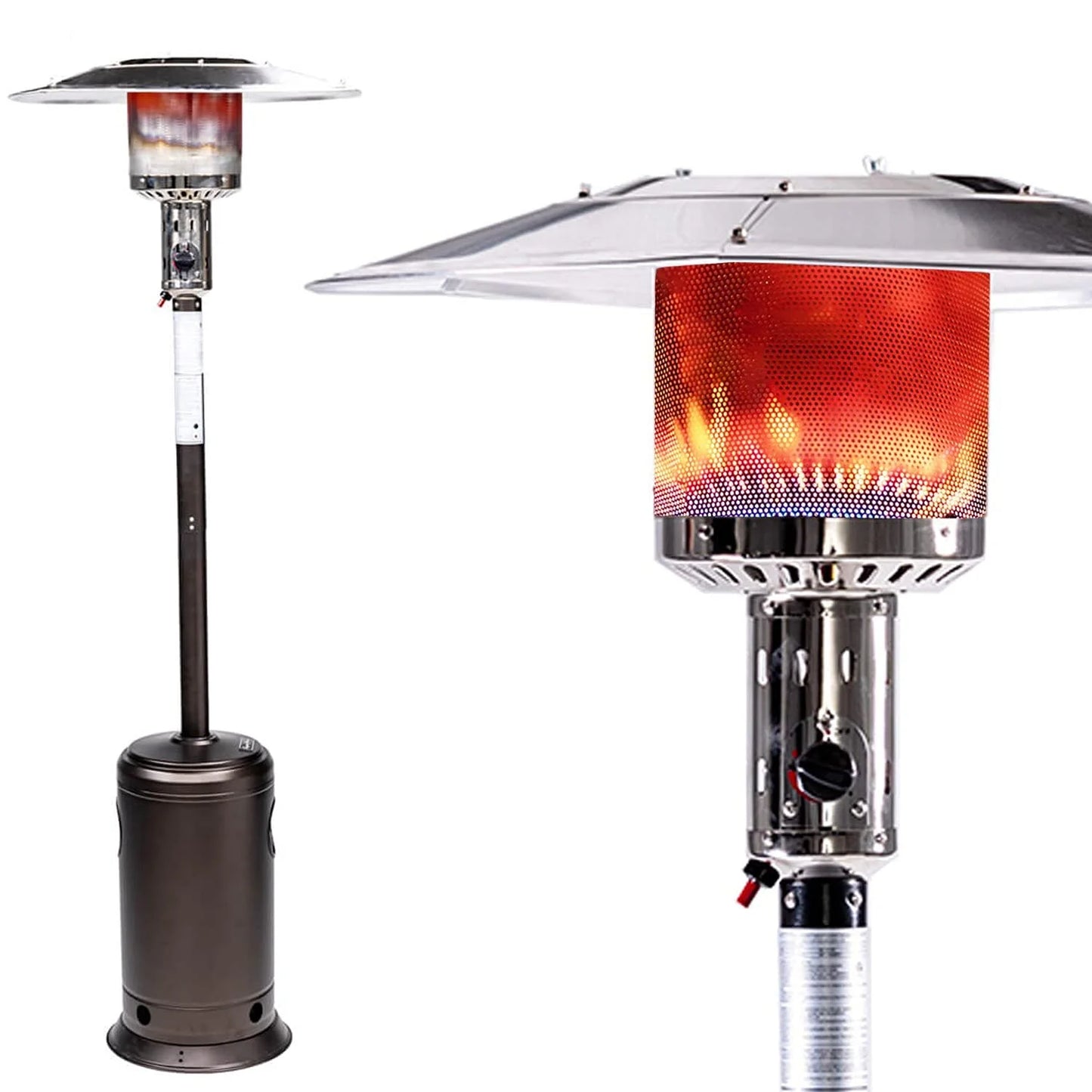 47,000 BTU Patio Heater for Outdoor Use, Outdoor Propane Patio Heater with Wheels, Commercial & Residential, 30" x 30" x 88"