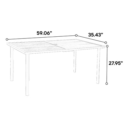 7 Piece Patio Dining Set, Outdoor Table and Chairs Set for 6, Outdoor Sectional Dining Table Set with 4 Armchairs, 2 Swivel Chairs and Table, PE Rattan Furniture Set for Patio Backyard Poolside