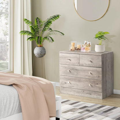 4 Drawer Dresser for Bedroom, SEGMART 4 Drawer Wood Farmhouse Dresser, Modern Dresser Chest with Handles, Wood Chest of Drawers for Bedroom, Hallway, Living Room, White