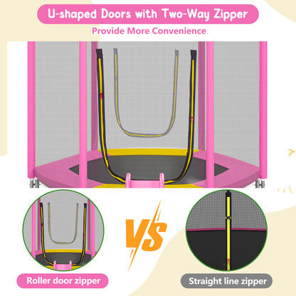 Toddler Trampoline for Kids, 7Ft Mini Trampoline with Enclosure Net, Indoor & Outdoor Recreational Trampolines with Upgrade No-Gap Safe Design for Birthday Chirismas Gifts Ages 1-8