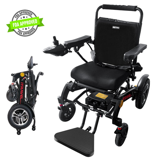 Segmart Folding Electric Wheelchair for Adults, Portable Intelligent Power Wheelchair with Memory Gel Seat Cushion, 20AH Battery Enjoy up to 15 Miles, Black