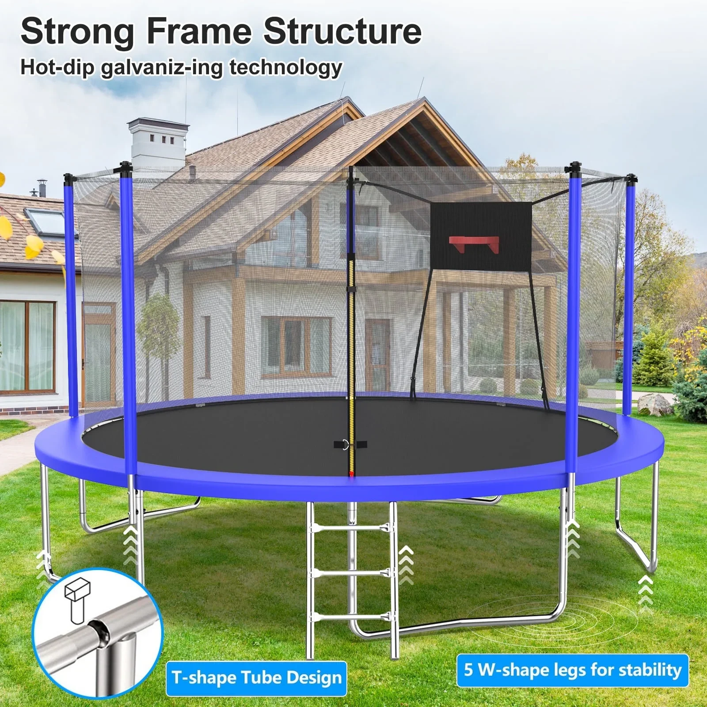 Segmart 14FT Trampoline with Enclosure Net & Basketball Hoop, Heavy Duty