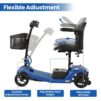 Segmart 4 Wheel Mobility Scooters for Seniors Best Gift,Electric Mobility Scooters with Control Panel,All-Terrain Power Scooter for Outdoor, 330lb Capacity, Blue