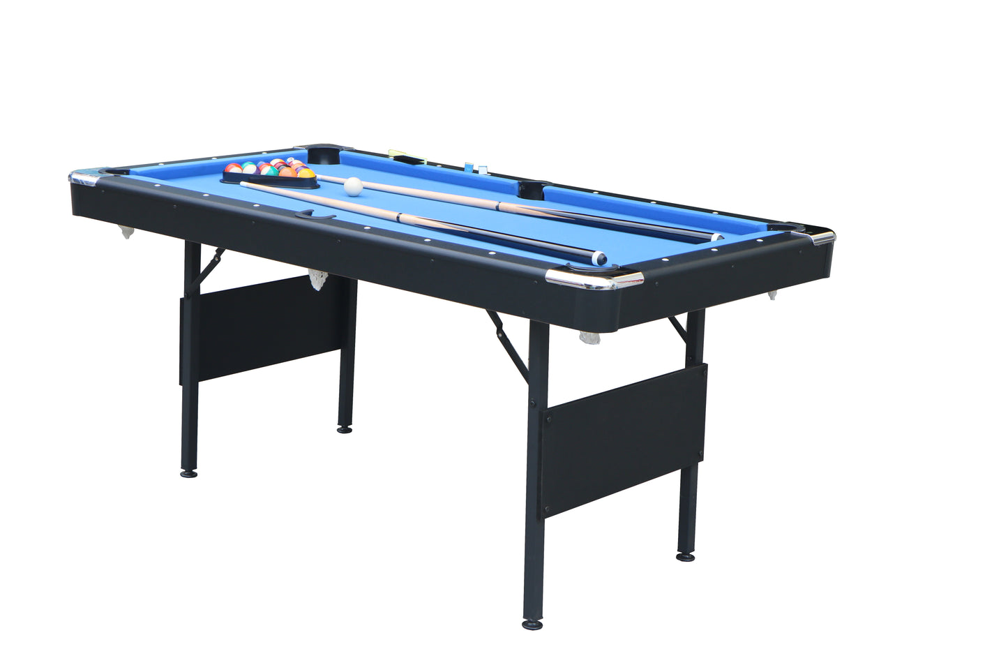 SEGMART 5.5 Ft Folding Pool Table for adults, Tennis Multigame Table, Multifunctional Billiard Table, Dining Table, Indoor Game Table, All Accessories Included, Black with Blue Felt