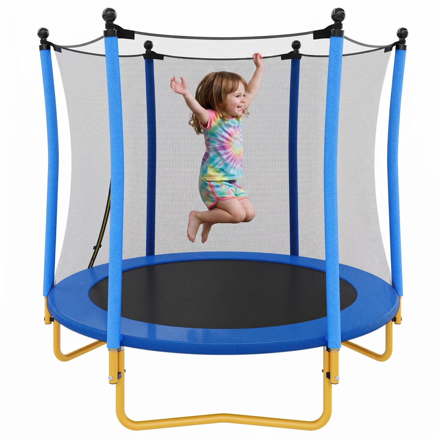 5.5FT Kids Trampoline with Safety Enclosure Net, SEGMART Upgraded Indoor Toddler Trampoline with Spring Padding for Kids, Outdoor Round Small Trampoline with Jumping Mat, Gift for Boys Girls