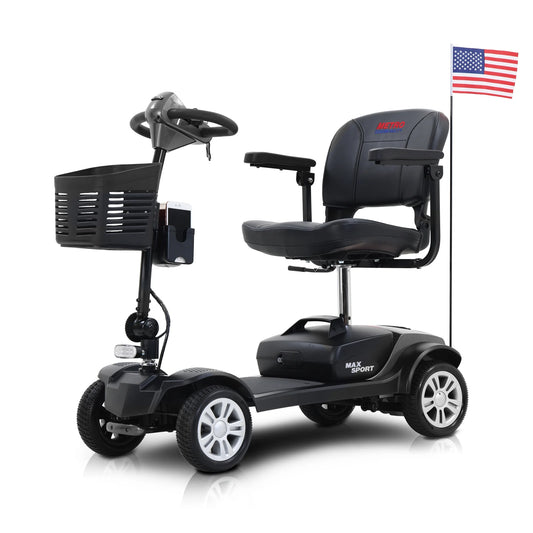 Mobility Scooters for Seniors, 2 in 1 Cup & Phone Holder Electric Scooters with 4 Wheel, Compact Motorized Scooter with Headlights, Outdoor Outdoor Compact Scooter With Anti-Tip wheels, Grey, SS1940