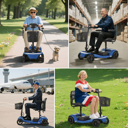 Segmart 4 Wheel Mobility Scooters for Seniors Best Gift,Electric Mobility Scooters with Control Panel,All-Terrain Power Scooter for Outdoor, 330lb Capacity, Blue