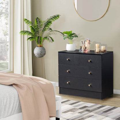 4 Drawer Dresser for Bedroom, SEGMART 4 Drawer Wood Farmhouse Dresser, Modern Dresser Chest with Handles, Wood Chest of Drawers for Bedroom, Hallway, Living Room, White