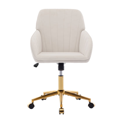 Office Chair with Memory Foam,Adjustable Swivel Desk Chair, Velvet Upholstered, Supportive Backrest for Home Office & Bedroom