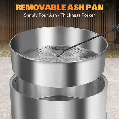 19 Inch Smokeless Fire Pit, Portable Fire Pit with Carry Bag, Low Smoke Firepit for Outside, Bonfire Fire Pit with Removable Ash Pan, Wood Burning Fire Pits for Camping Backyard Patio Garden Picnic