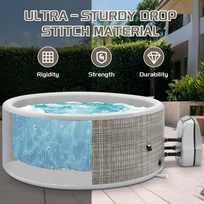 Segmart Inflatable Hot Tub for 3–5 Person with 100 Jets & Heater Pump, 211 Gal