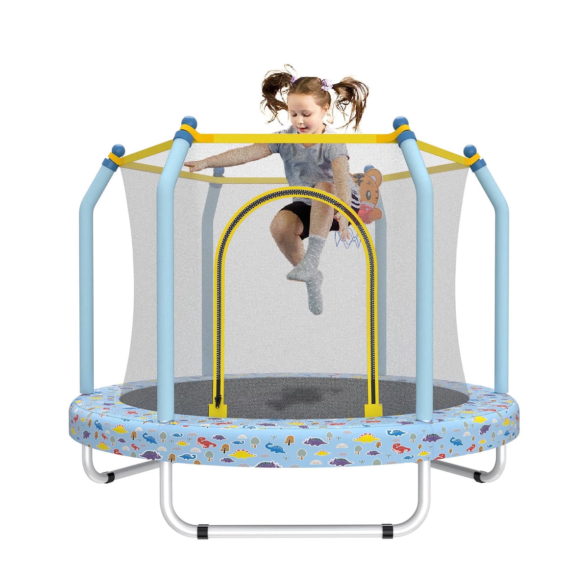 55" Toddler Trampoline for Kids, SEGMART Kids Trampoline with Enclosure Net, Indoor Outdoor Mini Small Trampoline Birthday Gifts for Boys and Girls Age 3 Months and up, Recreational Trampoline