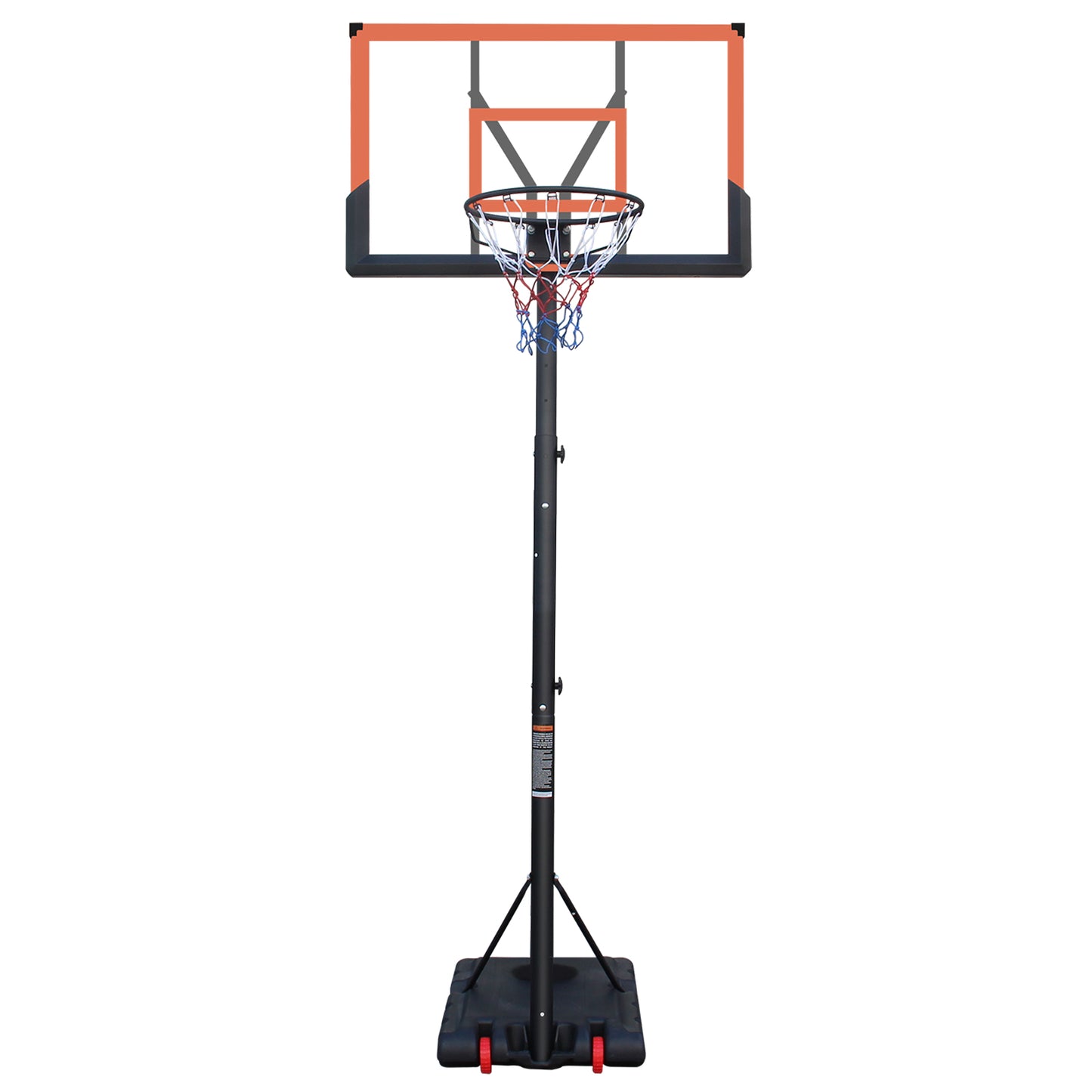 44" Portable Kids Basketball Hoop Stand, SEGMART 5.73FT - 10FT Height Adjustable Basketball Hoop Goal System with Shatterproof Backboard, Fillable Base for Poolside Indoor Outdoor