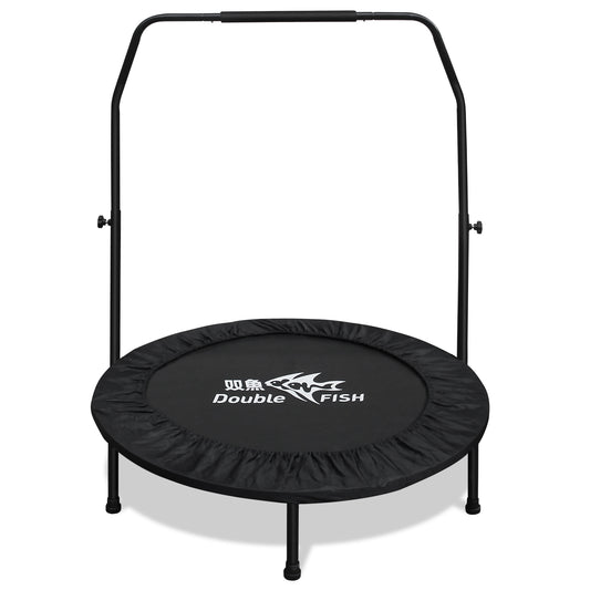 38" Mini Trampoline for Kids with Handle, Toddler Trampoline, Exercise Rebounder with Foam Handle, Indoor Trampoline, Kids Mini Trampoline, Small Rebounder Trampoline for Indoor and Outdoor Use