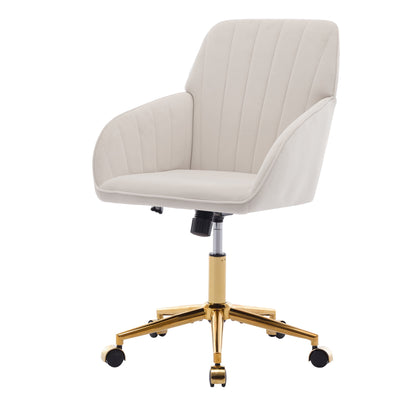 Office Chair with Memory Foam,Adjustable Swivel Desk Chair, Velvet Upholstered, Supportive Backrest for Home Office & Bedroom