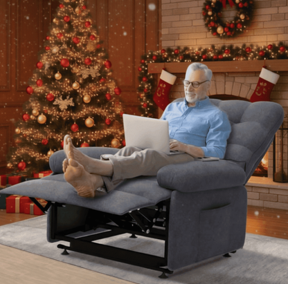Segmart Home Fabric Recliner Reclining Chair with Remote Control, Heavy Duty 300lbs Antiskid Chenille Fabric for Elderly, 2 Motors Modern Sofa Home Theater Seating for Living Room Bedroom, Gray