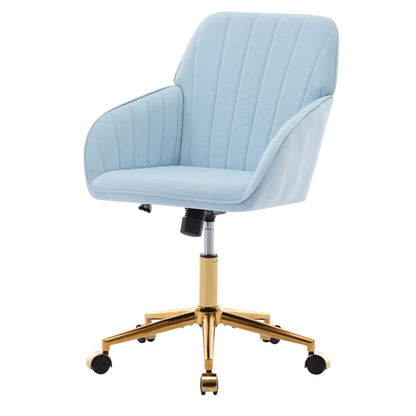 Office Chair with Memory Foam,Adjustable Swivel Desk Chair, Velvet Upholstered, Supportive Backrest for Home Office & Bedroom