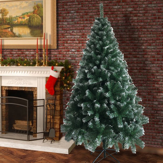 6ft Fir Christmas Xmas Tree, Premium Realistic Snow Fir Artificial Christmas Tree 650 Tips, Christmas Tree w/Metal Stand, Easy Assembly, Decorations for Home, Festival, S7375