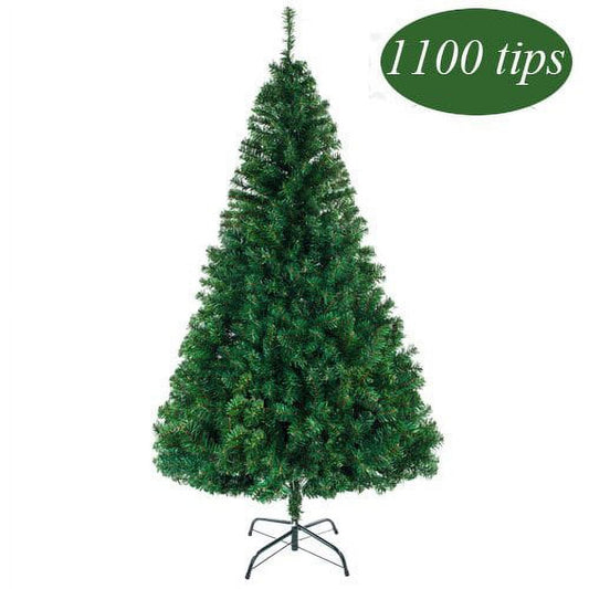7 feet Outdoor PVC Artificial Christmas Trees with 1100 Tips, SEGMART 7ft Xmas Tree with Solid Metal Legs, Easy Assembly, Perfect for Indoor and Outdoor Holiday Decoration, Green, S7429