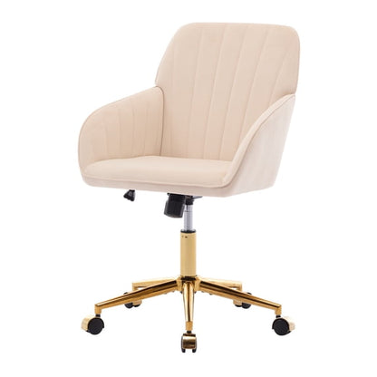 Office Chair with Memory Foam,Adjustable Swivel Desk Chair, Velvet Upholstered, Supportive Backrest for Home Office & Bedroom