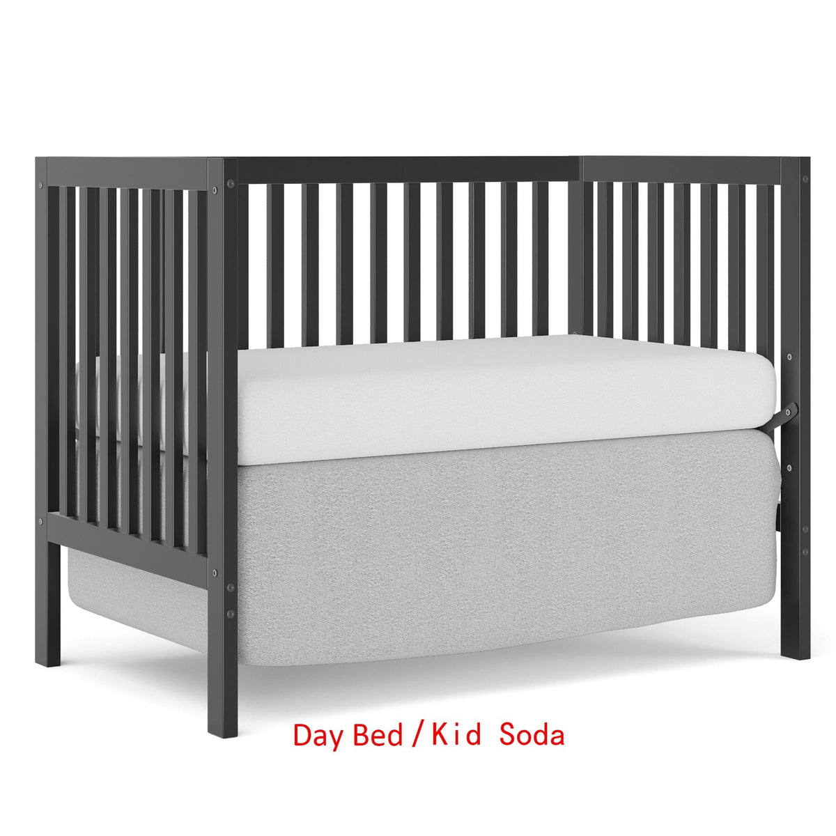 iRerts 5 In 1 Convertible Baby Crib, Wood Convertible Crib Toddler Bed with Wood Legs, Converts from Baby Crib to Toddler Bed, Fits Standard Full-Size Crib Mattress, Easy to Assemble, Black