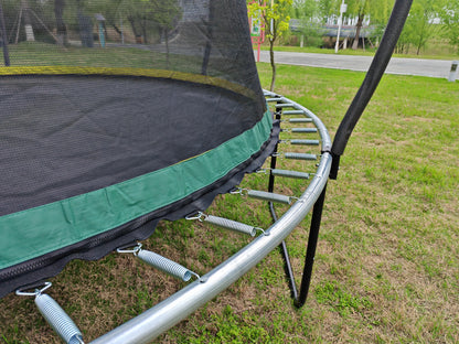 14ft Trampoline with Safety Enclosure Net, SEGMART Upgraded Round Kids Outdoor Trampoline with Ladder, Heavy Duty Backyard Trampoline, Recreational Trampoline for Adults and Kids, Green