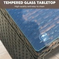 Segmart 3-Piece Outdoor Patio Furniture Set, Wicker PE Rattan Conversation Loveseat Sofa Set with Glass Coffee Table&Cushions, Sectional Couch for Porch Poolside Backyard, Beige