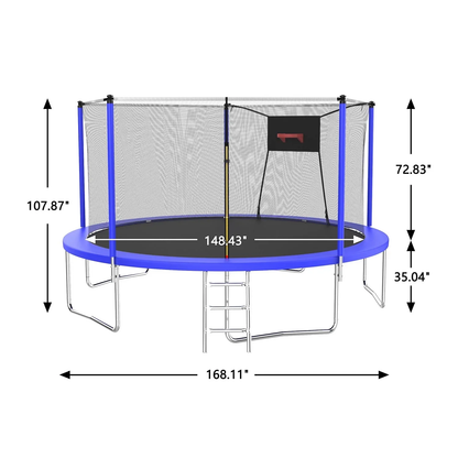 Segmart 14FT Trampoline with Enclosure Net & Basketball Hoop, Heavy Duty