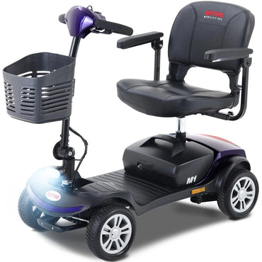 Segmart Mobility Scooter for Seniors, Durable Heavy Duty 4 Wheel Folding Wheelchair Device with Lights, 300lbs, Blue