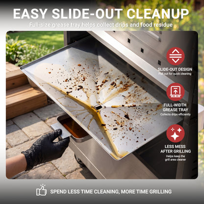 4-Burner Gas Grill and Griddle Combo with Side Burner, 50,000 BTU Propane BBQ Grill with Porcelain-Enameled Cast Iron Grates, Built-in Thermometer, Ideal for Patio Camping Outdoor Cooking