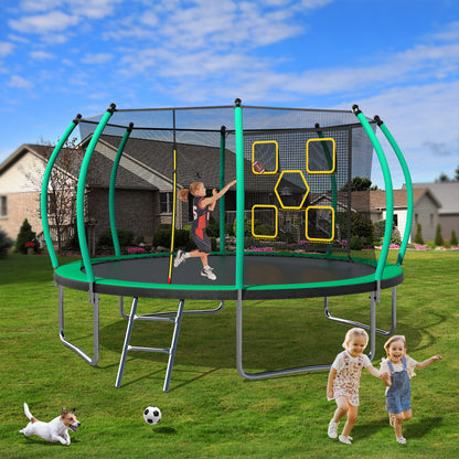 12Ft Trampoline for Kids & Adults, Segmart 2024 Upgraded Recreational Trampoline with Enclosure Net, Reinforced Design Outdoor Trampoline with 800LBS Weight Capacity, Birthday Gifts for Boys/Girls
