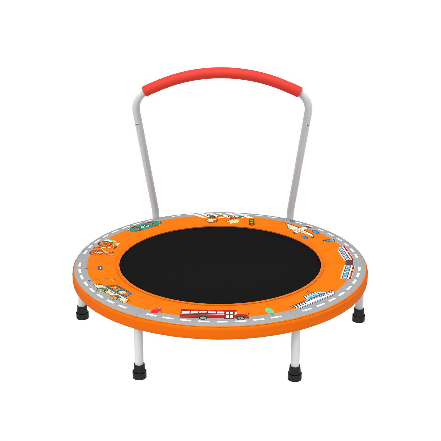 36" Mini Trampoline for Kids with Handle, Toddler Trampoline, Exercise Rebounder with Foam Handle, Indoor Trampoline, Kids Mini Trampoline, Small Rebounder Trampoline for Indoor and Outdoor Use