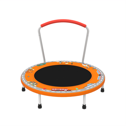 28" Mini Trampoline for Kids with Handle, Toddler Trampoline, Exercise Rebounder with Foam Handle, Indoor Trampoline, Kids Mini Trampoline, Small Rebounder Trampoline for Indoor and Outdoor Use
