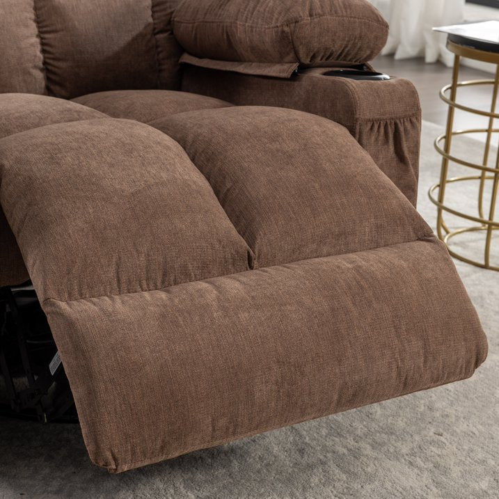 Lift Recliner Chair for Elderly and Disabled, Modern Living Room Electric Power with 3 Positions Lift, Remote Control and Storage Pockets, Ergonomic Plush Velvet Single Sofa Lounge, Brown, SS441