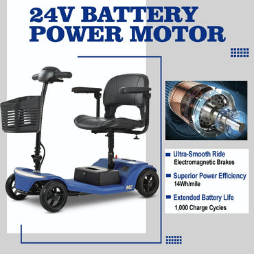 SEGMART 4 Wheel Mobility Scooter for Seniors, Electric Motorized Device with Wide LED Head Light Portable, Outdoor Power Wheelchair with Anti-Tip Tires