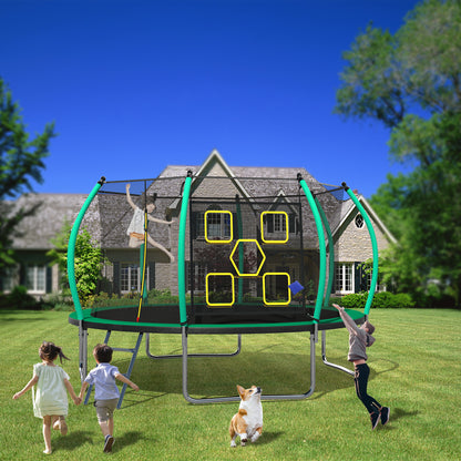12Ft Trampoline for Kids & Adults, Segmart 2024 Upgraded Recreational Trampoline with Enclosure Net, Reinforced Design Outdoor Trampoline with 800LBS Weight Capacity, Birthday Gifts for Boys/Girls