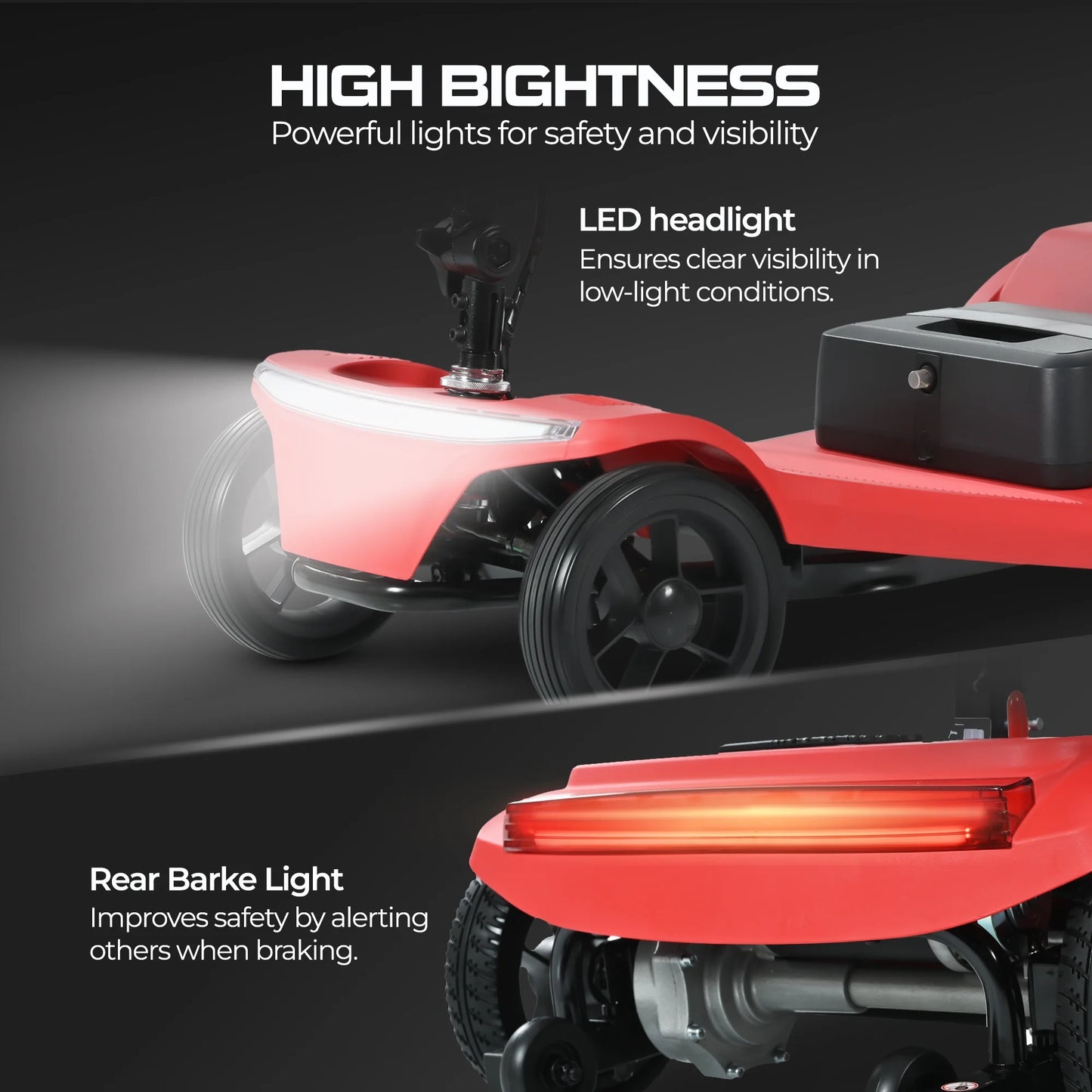 Segmart 4 Wheel Mobility Scooter ,Foldable Mobility Scooter for Seniors&Adults,250W Powerful Motor, Headlight and Basket, 330-lb Capacity, Suitable for Adults/Seniors