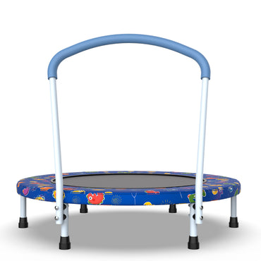 28" Mini Trampoline for Kids with Handle, Toddler Trampoline, Exercise Rebounder with Foam Handle, Indoor Trampoline, Kids Mini Trampoline, Small Rebounder Trampoline for Indoor and Outdoor Use