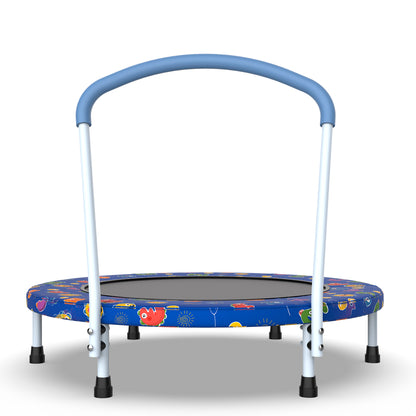 28" Mini Trampoline for Kids with Handle, Toddler Trampoline, Exercise Rebounder with Foam Handle, Indoor Trampoline, Kids Mini Trampoline, Small Rebounder Trampoline for Indoor and Outdoor Use