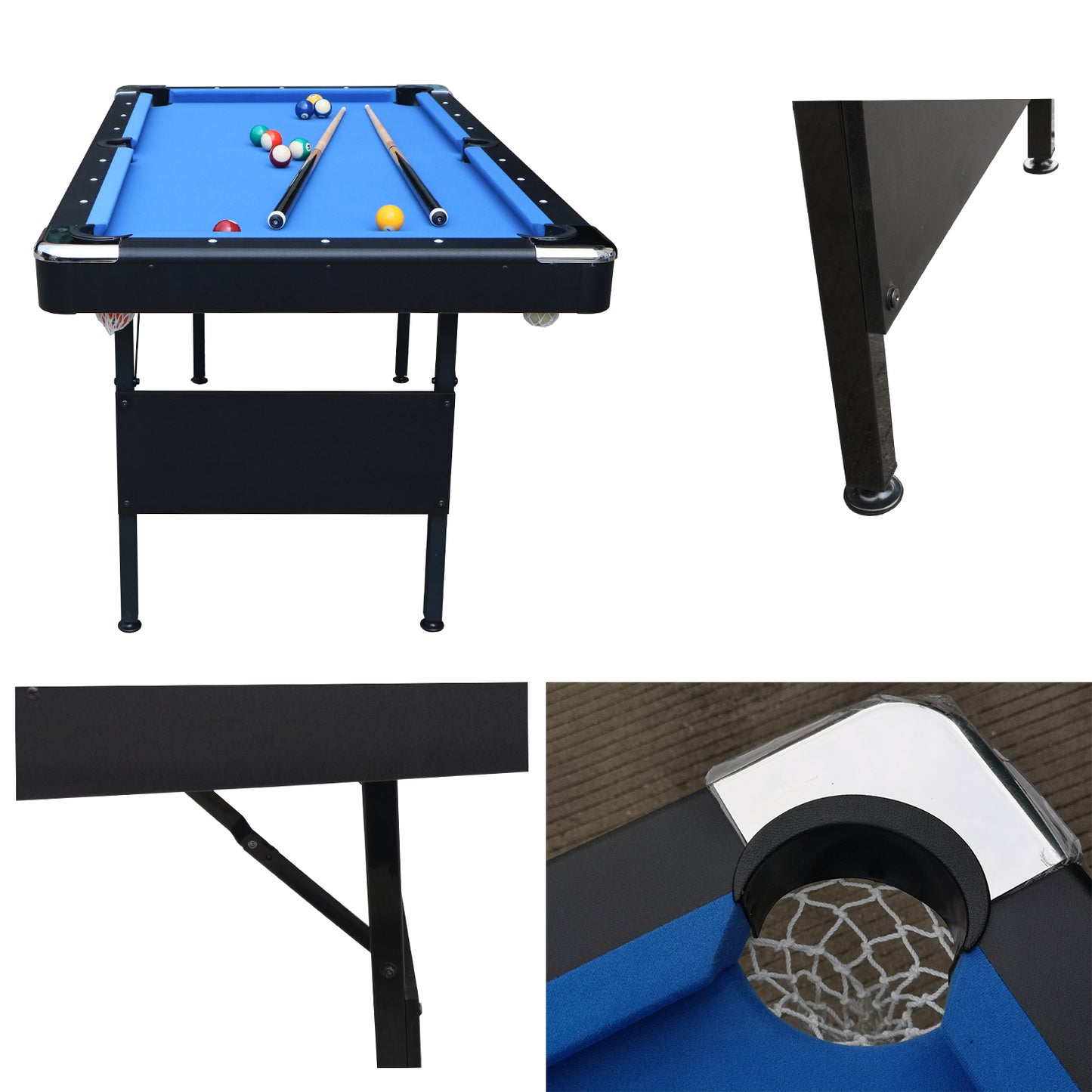 SEGMART 3 in 1 Pool Table Dining Table Combo, Portable Snooker Table, Multifunctional Billiard Table, Table Games, and All Accessories Included