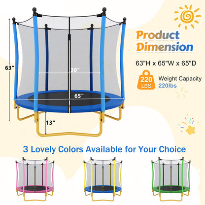 5.5FT Kids Trampoline with Basketball Hoop, SEGMART Upgraded Indoor Toddler Trampoline with Enclosure for Kids, Outdoor Round Small Trampoline with Basketball, Gift for Boys Girls