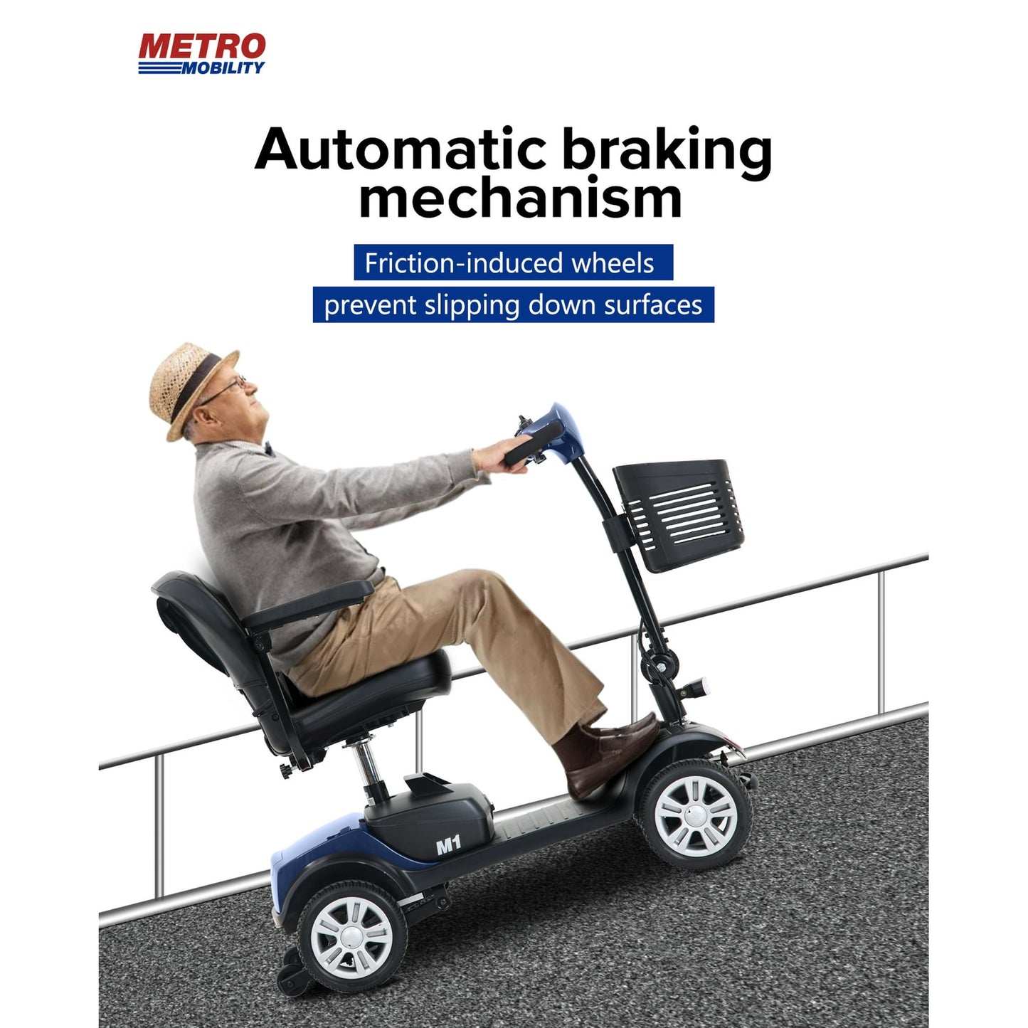 Segmart Mobility Scooter for Seniors Best Gift, 4 Wheel Electric Powered Wheelchair Device with Lights, Compact Heavy Duty Mobile for Outdoor Travel, Adults, Elderly,300lbs, Blue