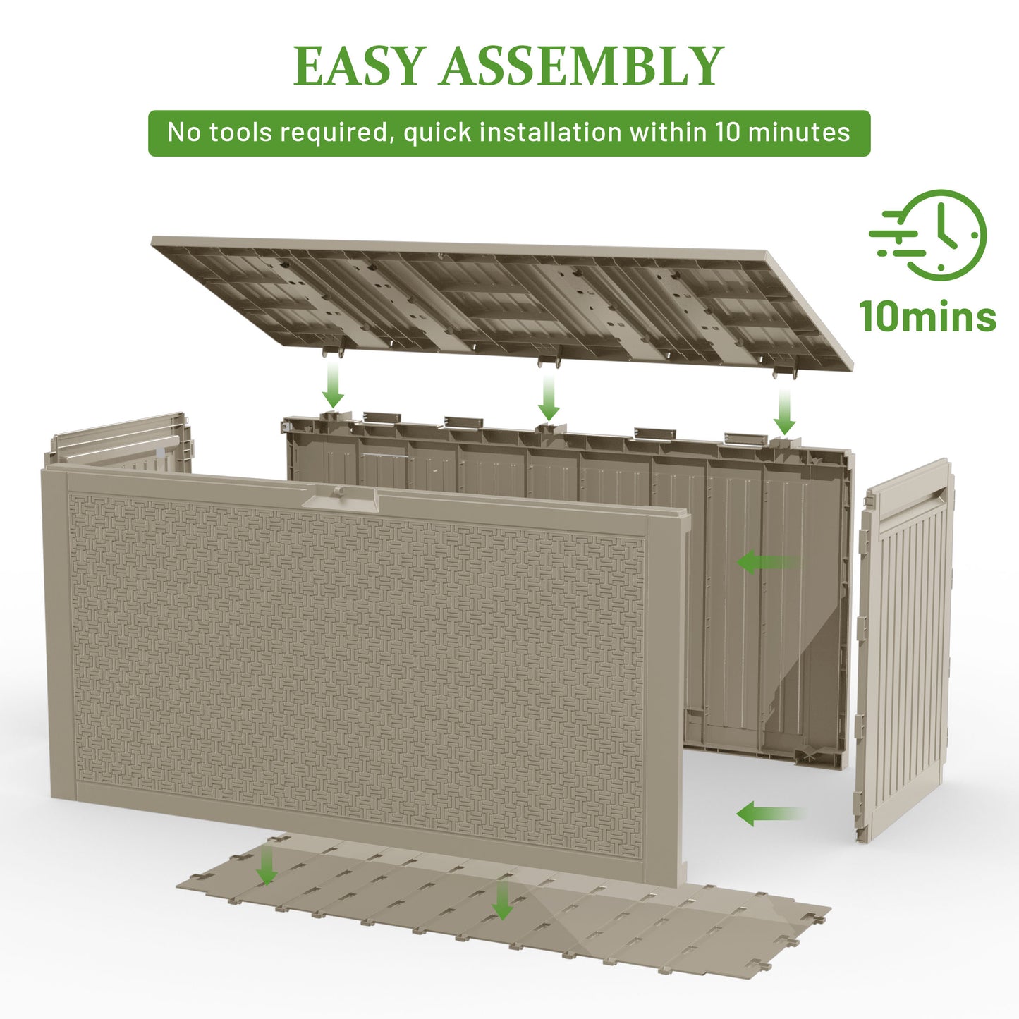 90 Gallon Outdoor Storage Box, Multi-function Deck Box for Organization & Storage, And As a Bench, Waterproof Outdoor Storage Container for Patio Cushion, Gardening Tools, Pool Supplies - Light Brown