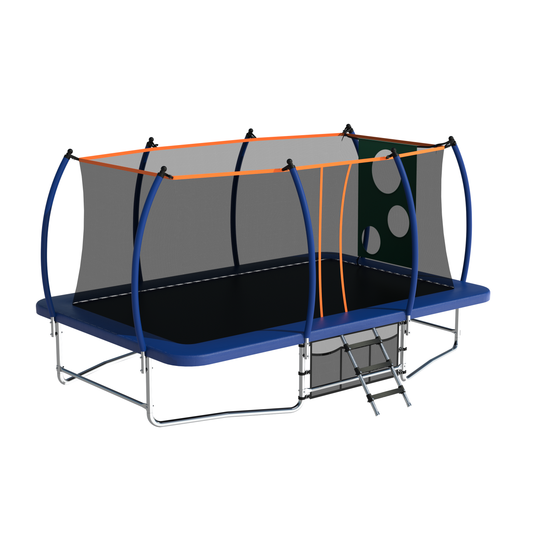10x16ft Rectangle Trampoline, Segmart 1600LBS Weight Capacity Trampoline for Adult Kids, Outdoor Rectangle Trampolines for Backyard, Large Gymnastics Trampolines with Enclosure Net & Football Target