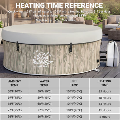 Segmart 6-8 Person Inflatable Hot Tub, 80-inch Round Outdoor Portable Spa with 140 Bubble Jets, Heating & Filtration System, 104°F Max Temp, Backyard Blow Up Hot Tub with Cover, Easy-Setup