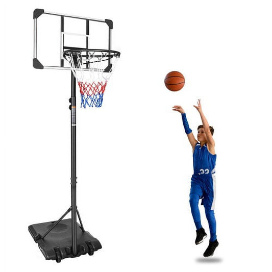 Kids Basketball Hoop Outdoor 5.6 to 7ft Adjustable, SEGMART Portable Basketball Hoops & Goals for Kids/Teenagers/Youth in Backyard/Driveway/Indoor with Enlarged Base and PC Backboard