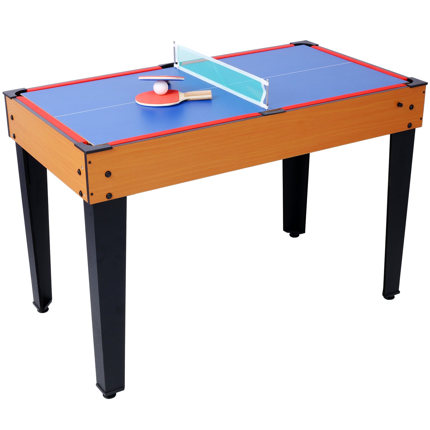 Multi Game Table for Family Game Room, 5-in-1 Combo Game Table Set for Kids and Adults, Combination Game Table Includes Foosball Table, Pool Billiards, Air Hockey, Table Tennis & Basketball Arcade