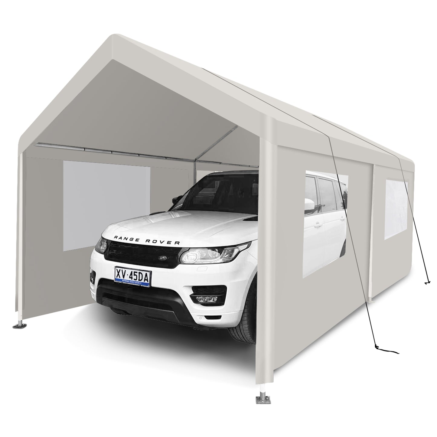 Segmart 10'x20' Heavy Duty Carport, Portable Garage Tent with Roll-up Doors, Car Canopy with Thickened Based and All-Season Tarp for Car Boat Truck Motorcycle, White