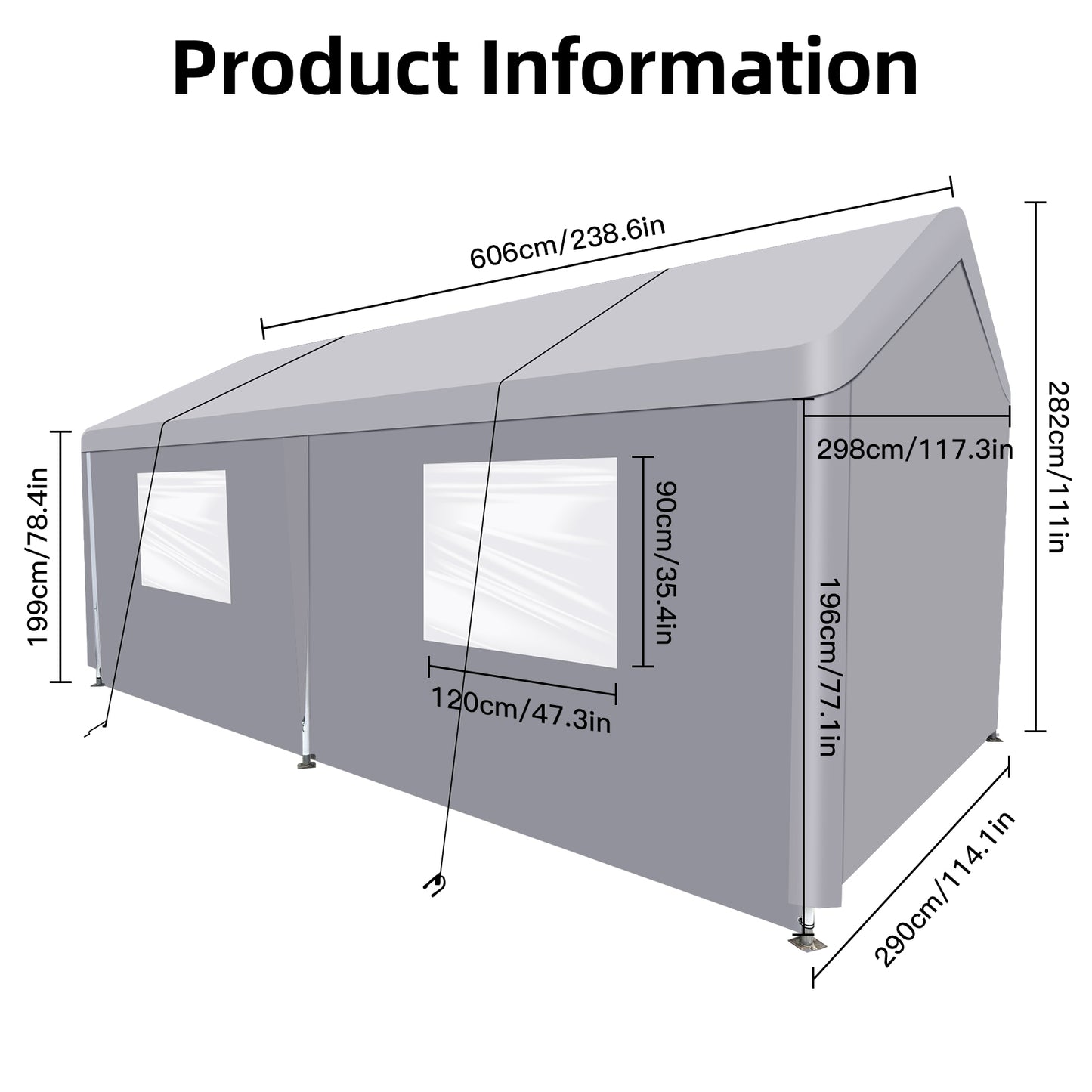 Segmart 10'x20' Heavy Duty Carport, Portable Garage Tent with Roll-up Doors, Car Canopy with Thickened Based and All-Season Tarp for Car Boat Truck Motorcycle, White