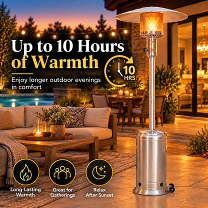 50,000 BTU Patio Heater for Outdoor Use With Wheels, Round Table Design, Triple Protection System, Outdoor Patio Heater for Home and Commercial